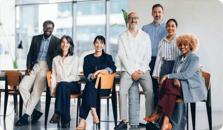 Group of professionals smiling together