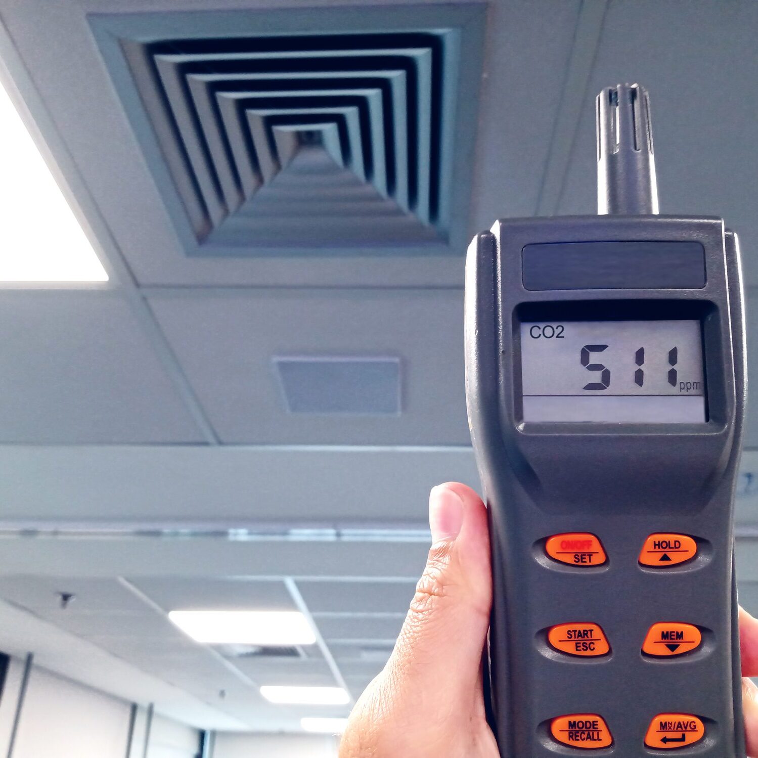 measuring Co2 level air conditioning Covid 19